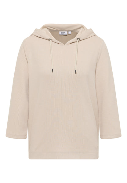 Hoodie Shirt in Rippstruktur