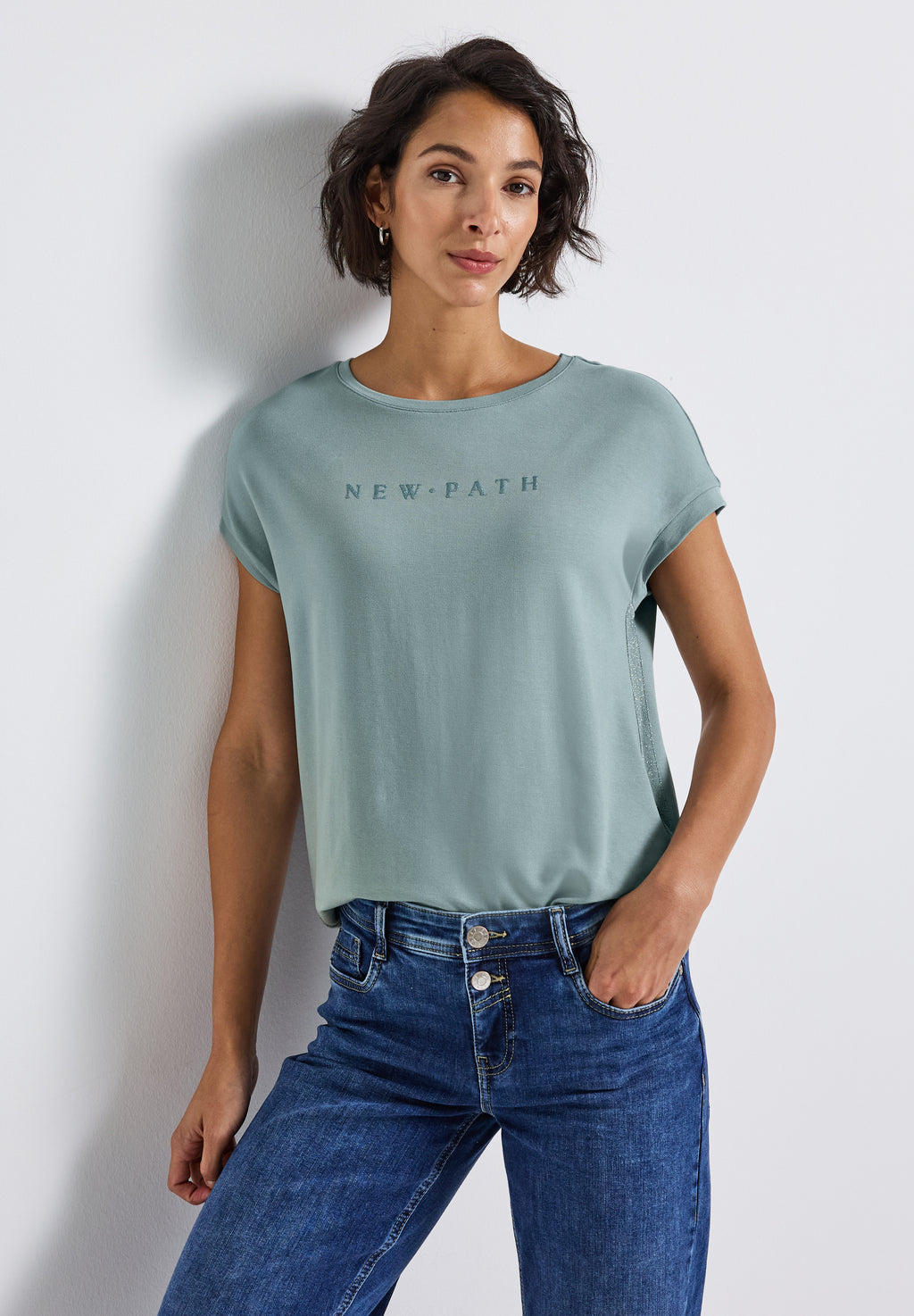 T-Shirt mit Glitzerdetails