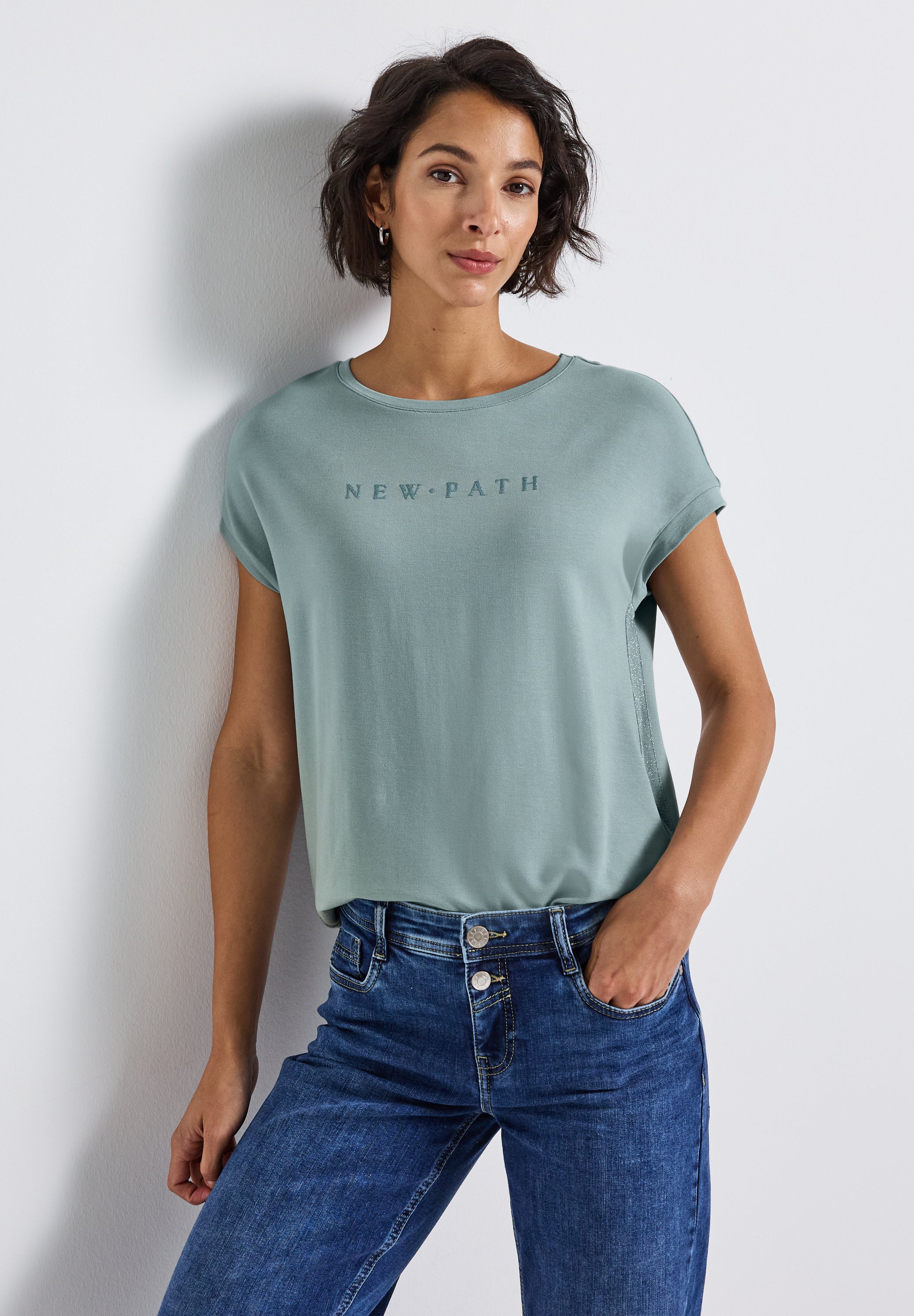 T-Shirt mit Glitzerdetails