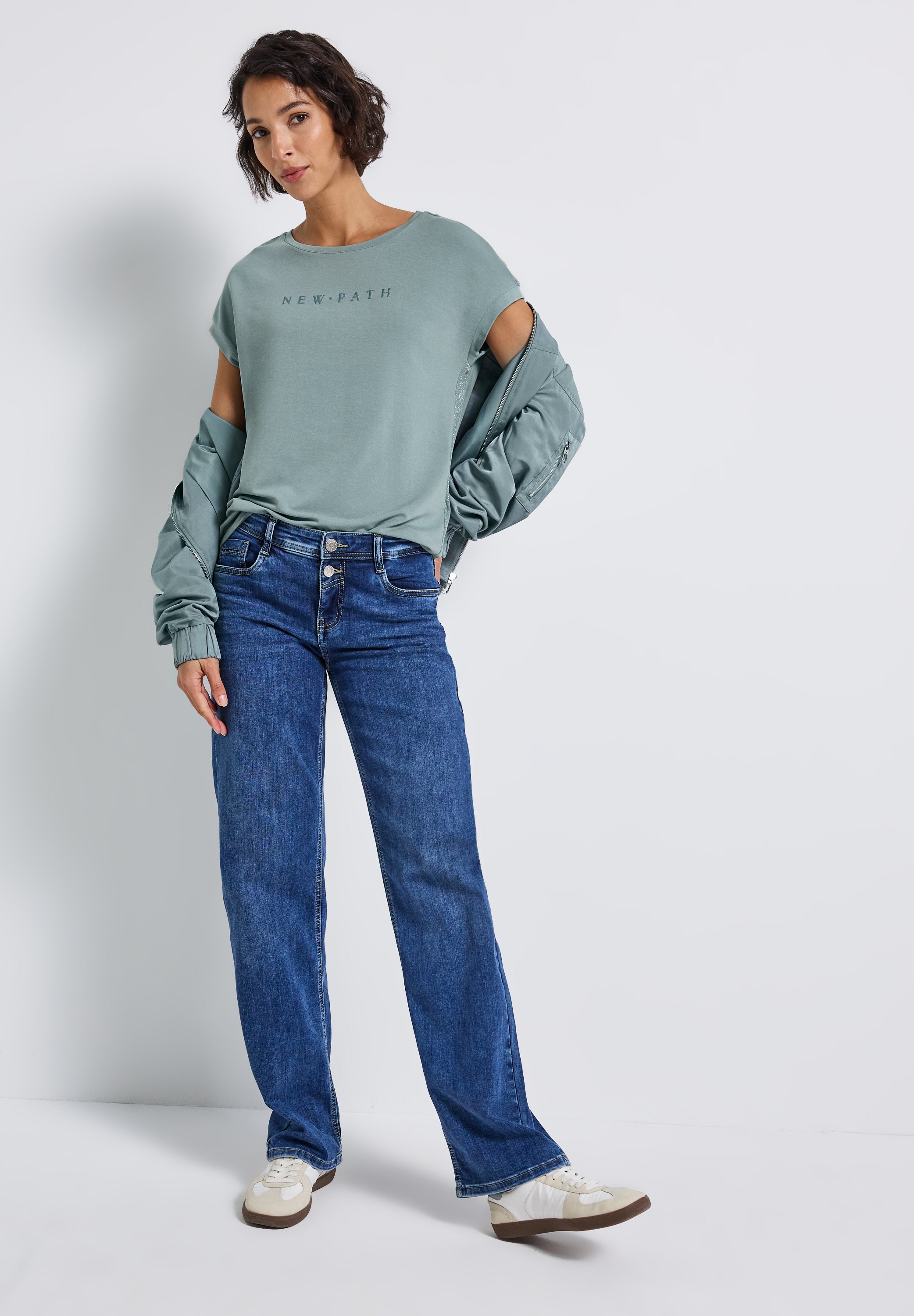 T-Shirt mit Glitzerdetails