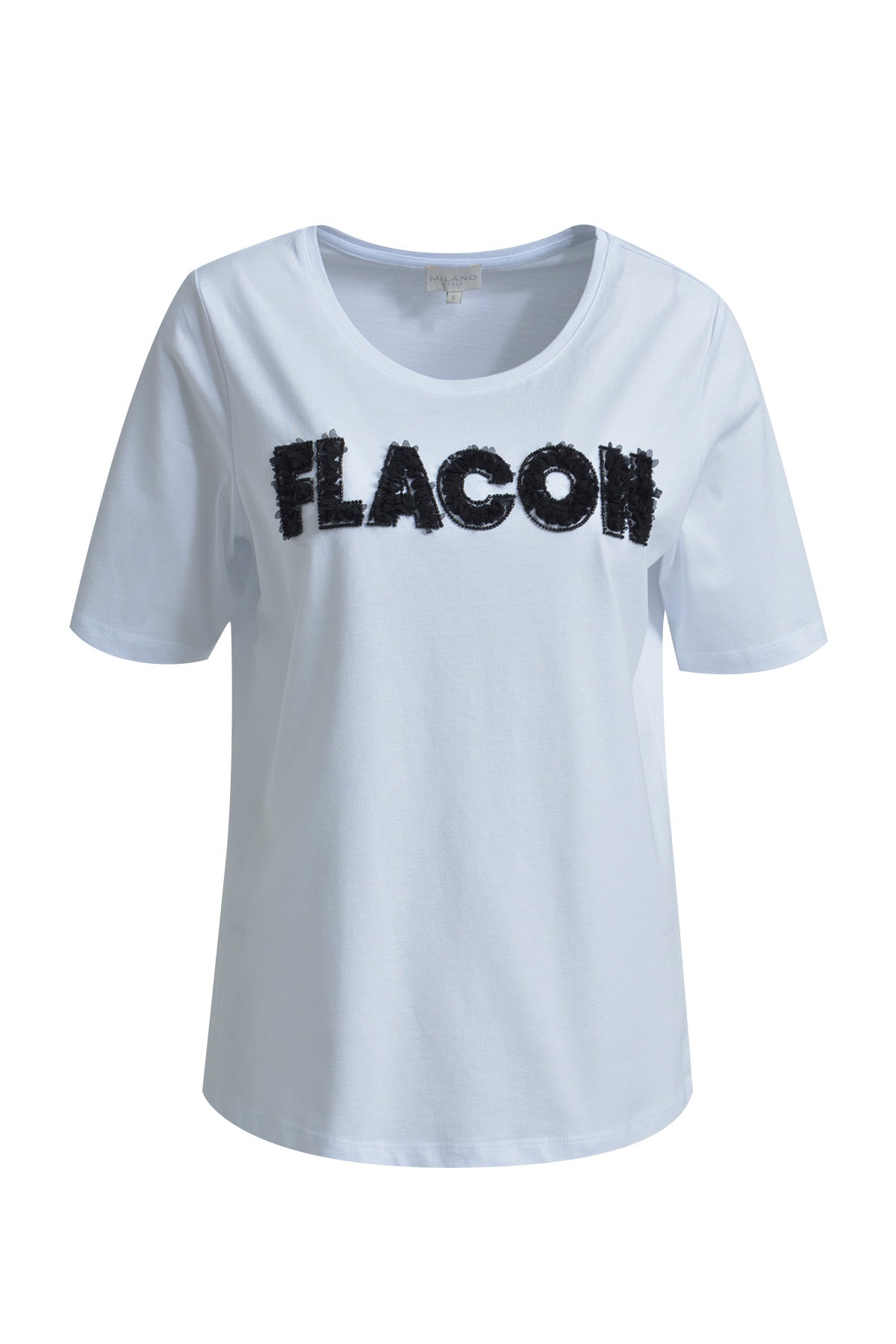 round neck t-shirt w/ AW 1/4 sleeve