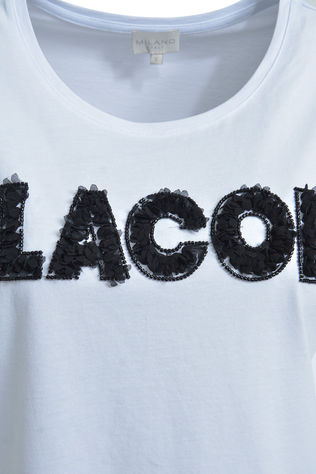 round neck t-shirt w/ AW 1/4 sleeve