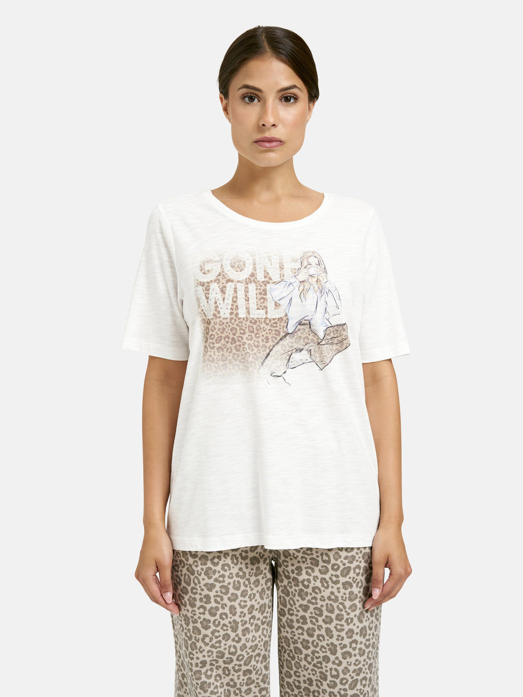 roundneck t-shirt w/ AW 1/4 sleeve