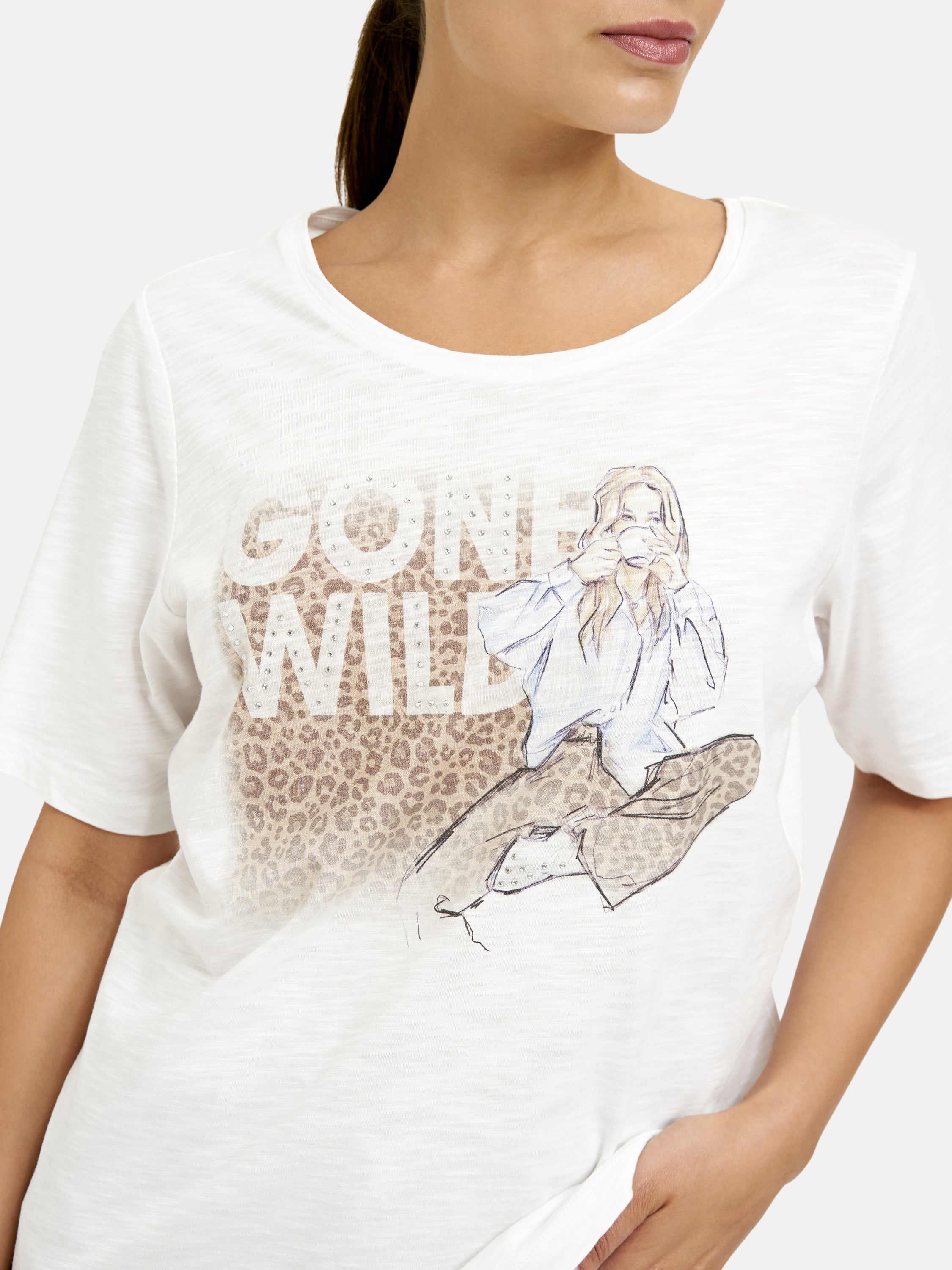 roundneck t-shirt w/ AW 1/4 sleeve