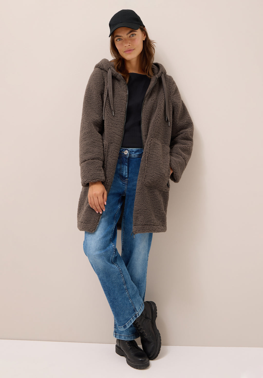 Teddy Mantel mit Kapuze