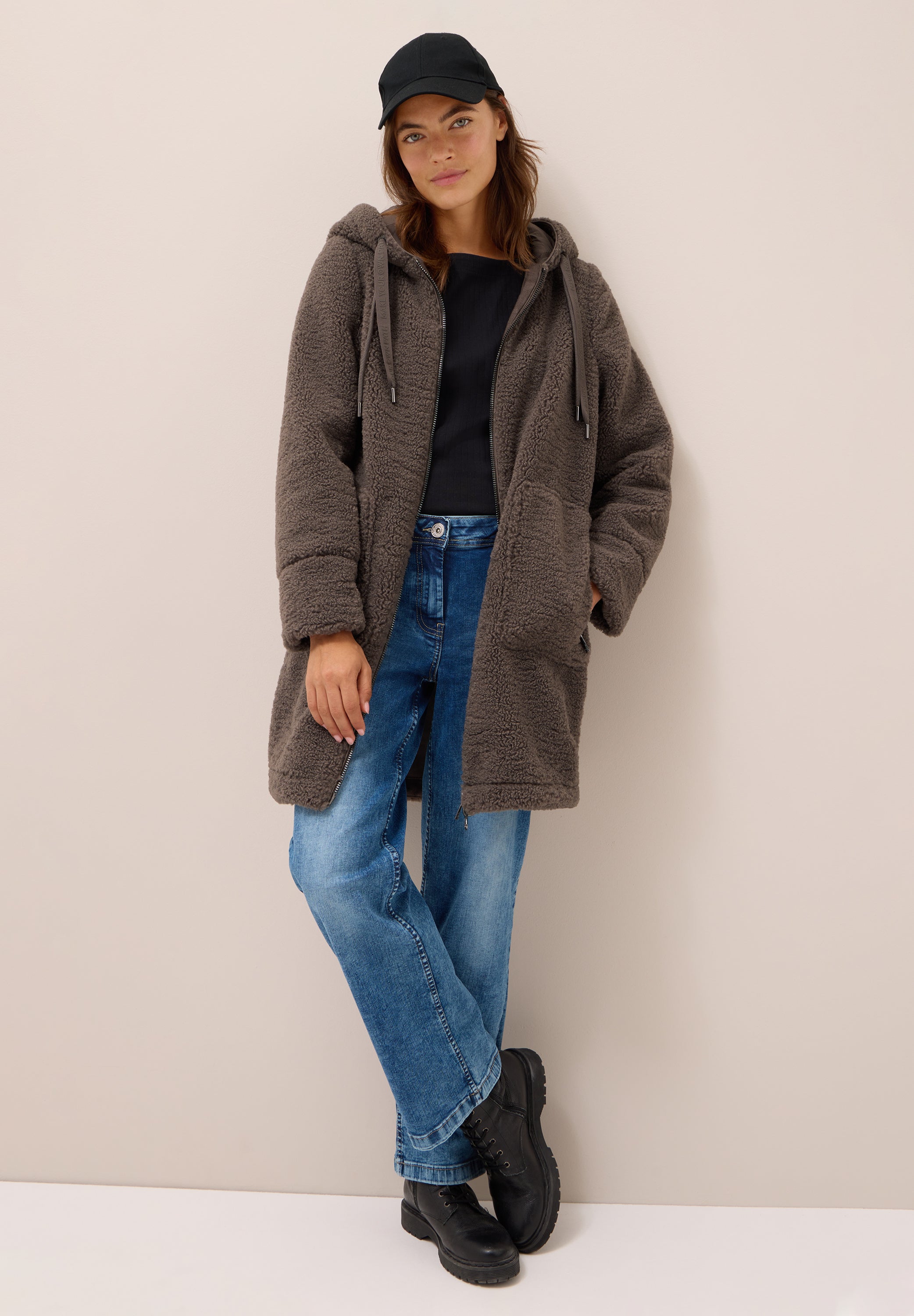 Teddy Mantel mit Kapuze