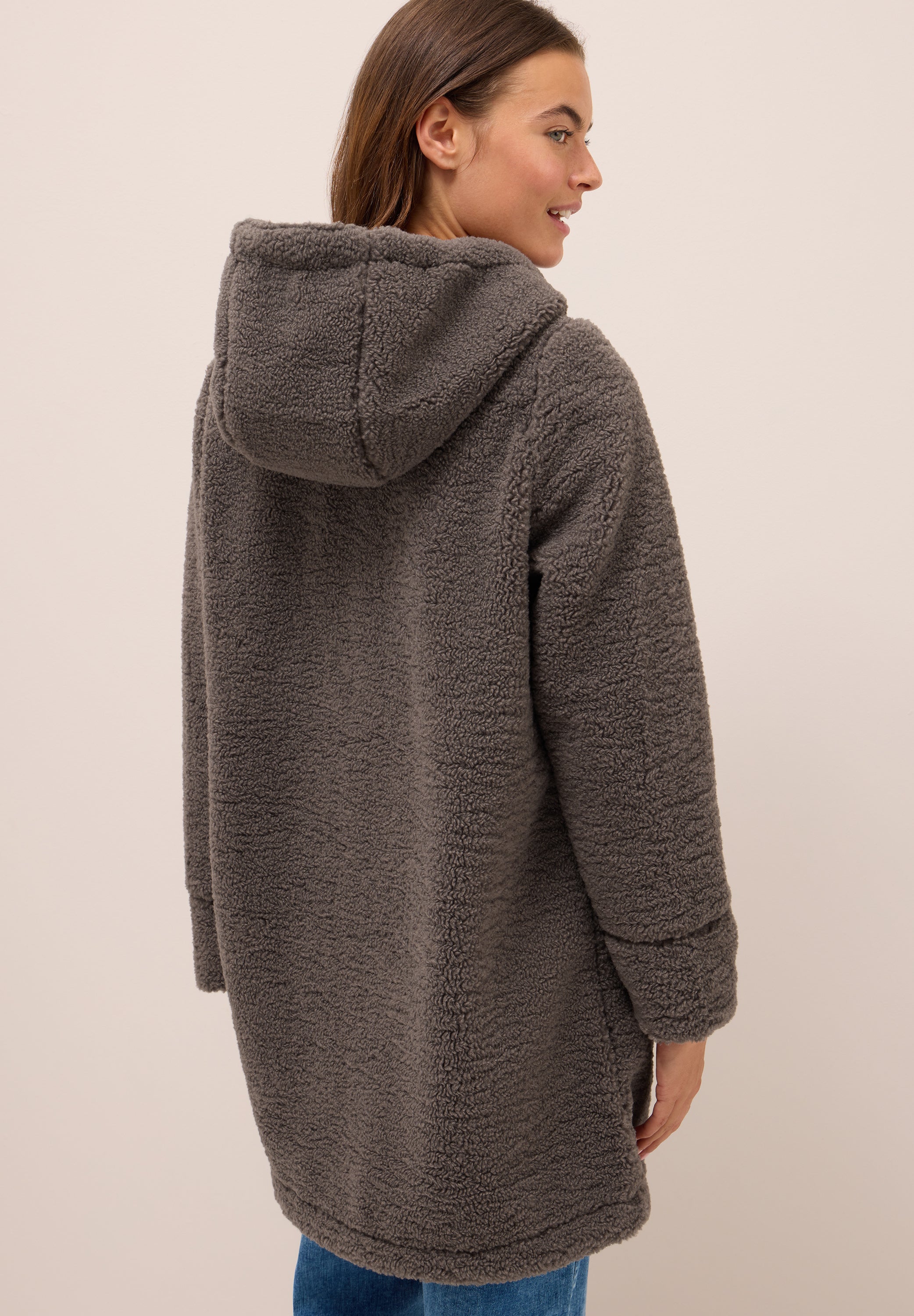 Teddy Mantel mit Kapuze