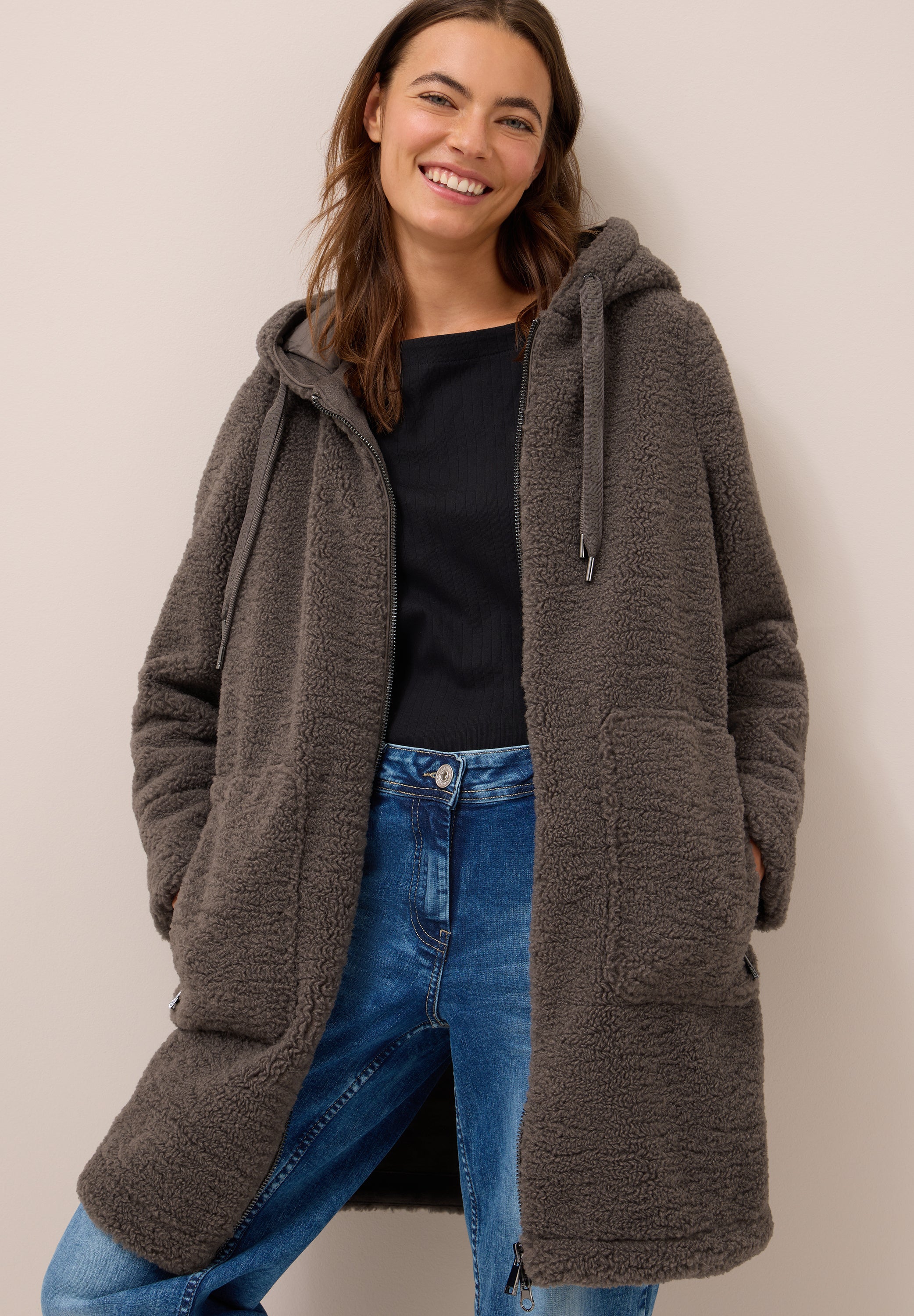 Teddy Mantel mit Kapuze