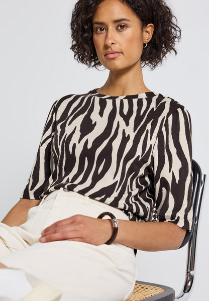 Basic T-Shirt mit Raffung