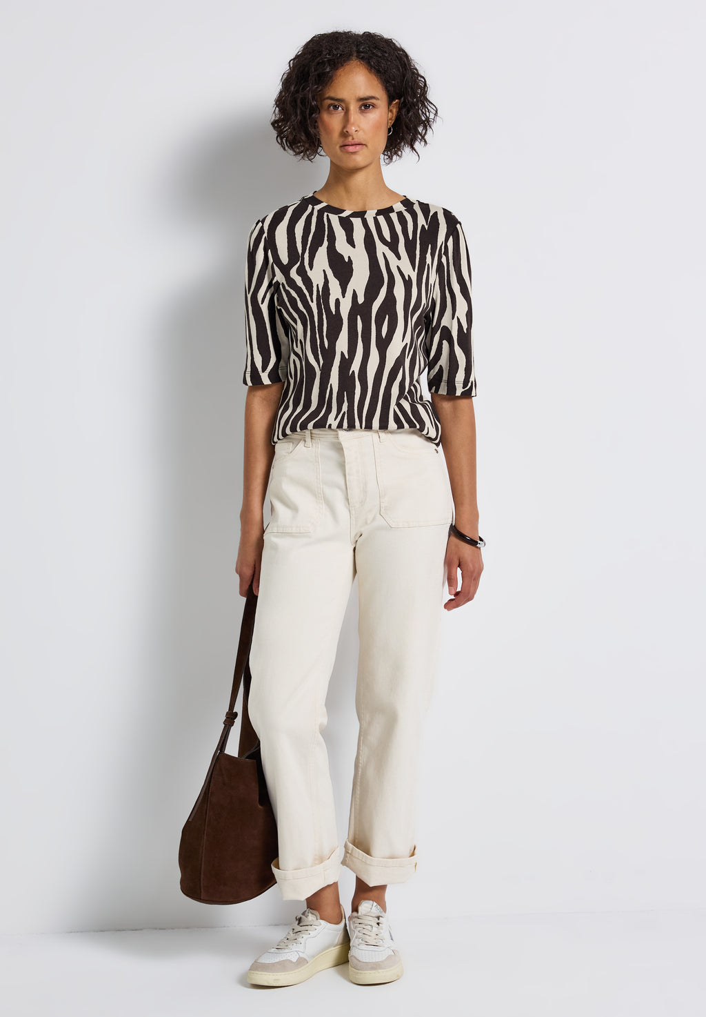 Basic T-Shirt mit Raffung