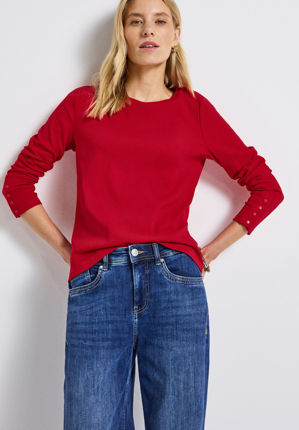 Shirt mit Rippstruktur