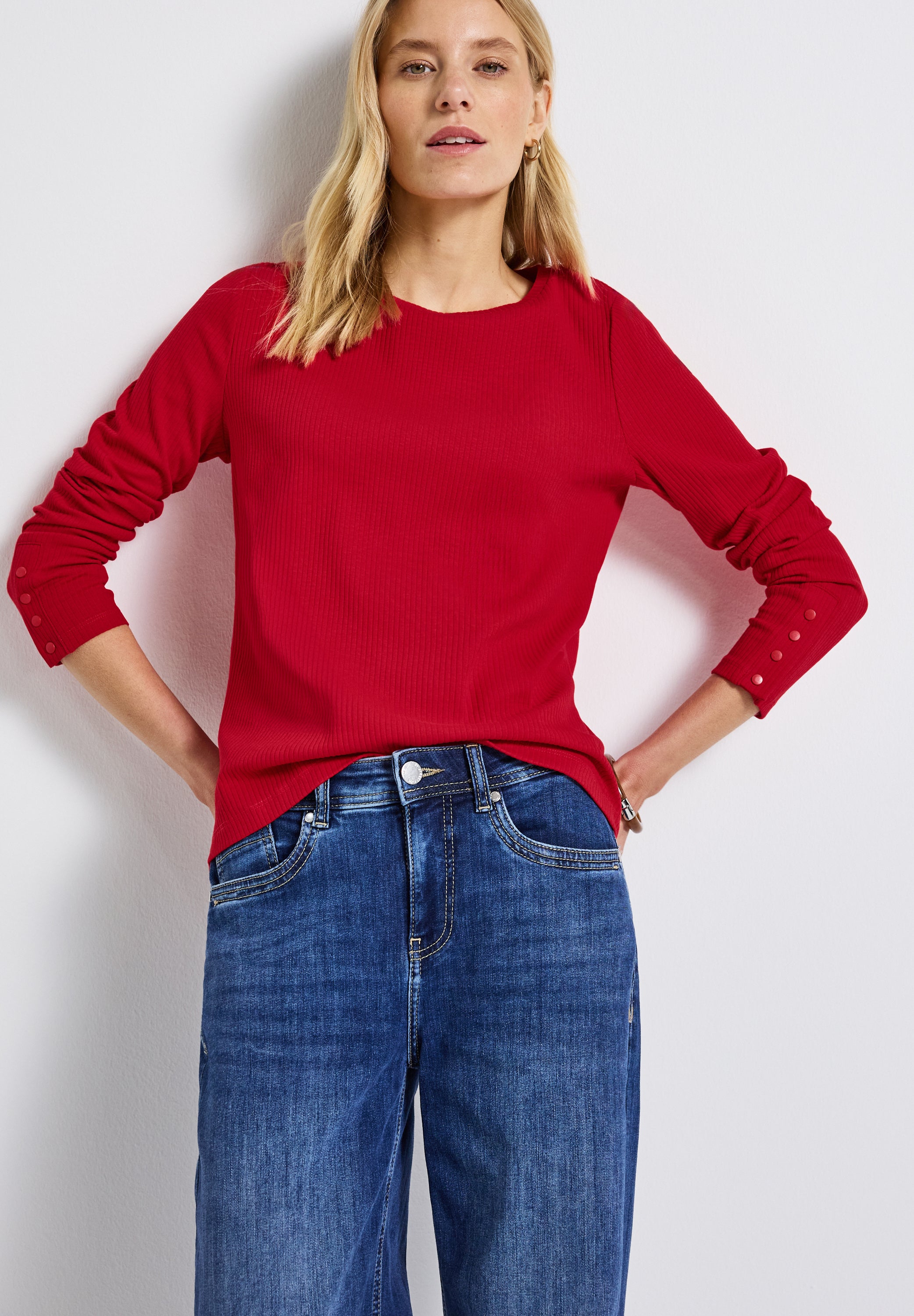 Shirt mit Rippstruktur