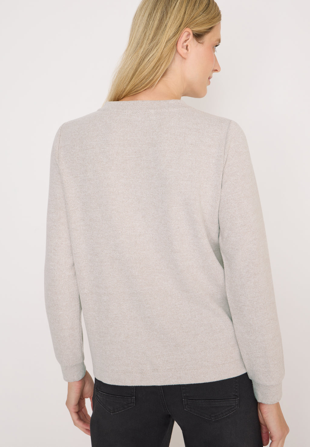 Melange Shirt mit Knöpfen