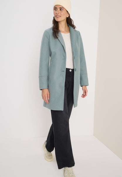 Woll-Optik Revers-Mantel