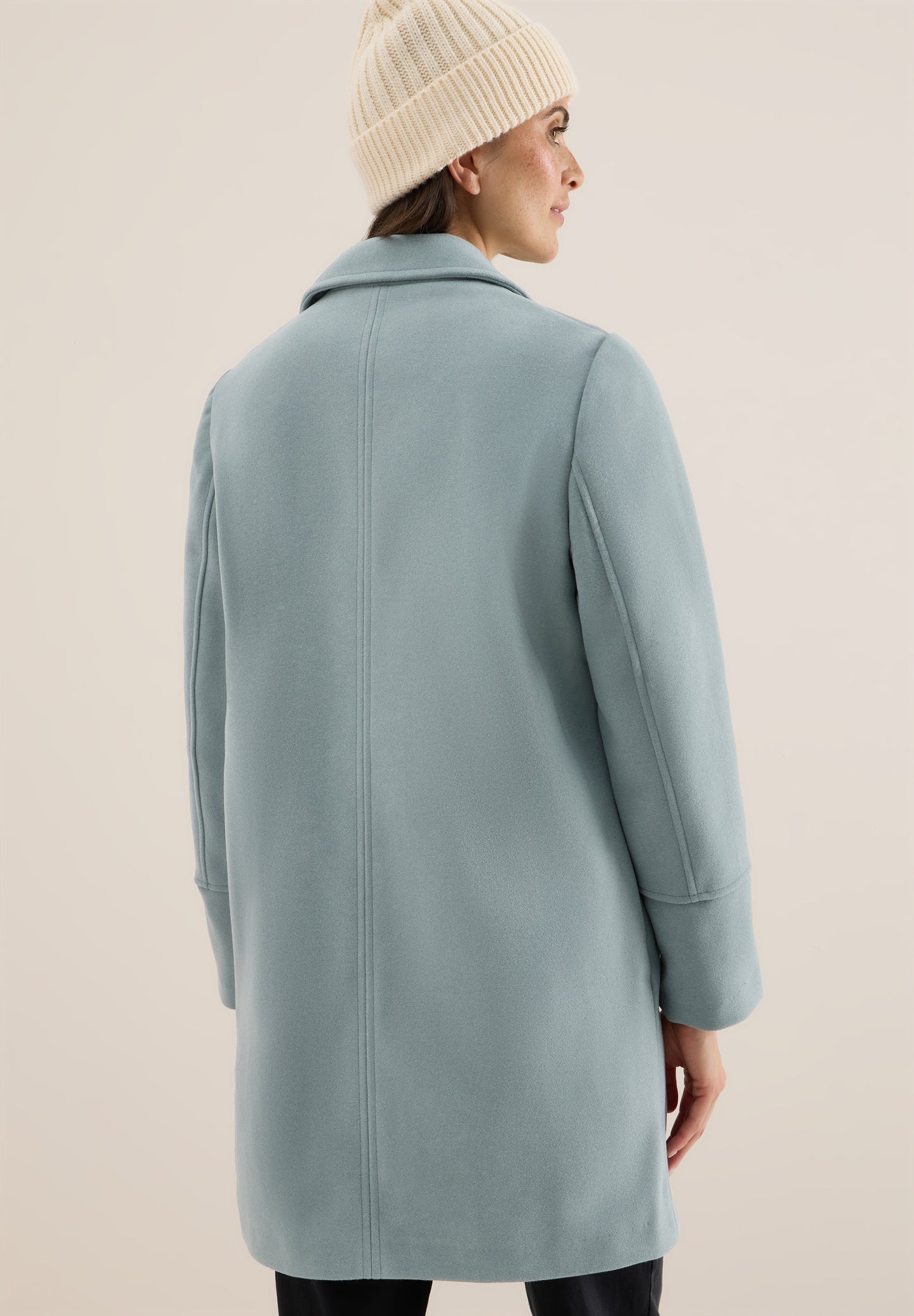 Woll-Optik Revers-Mantel