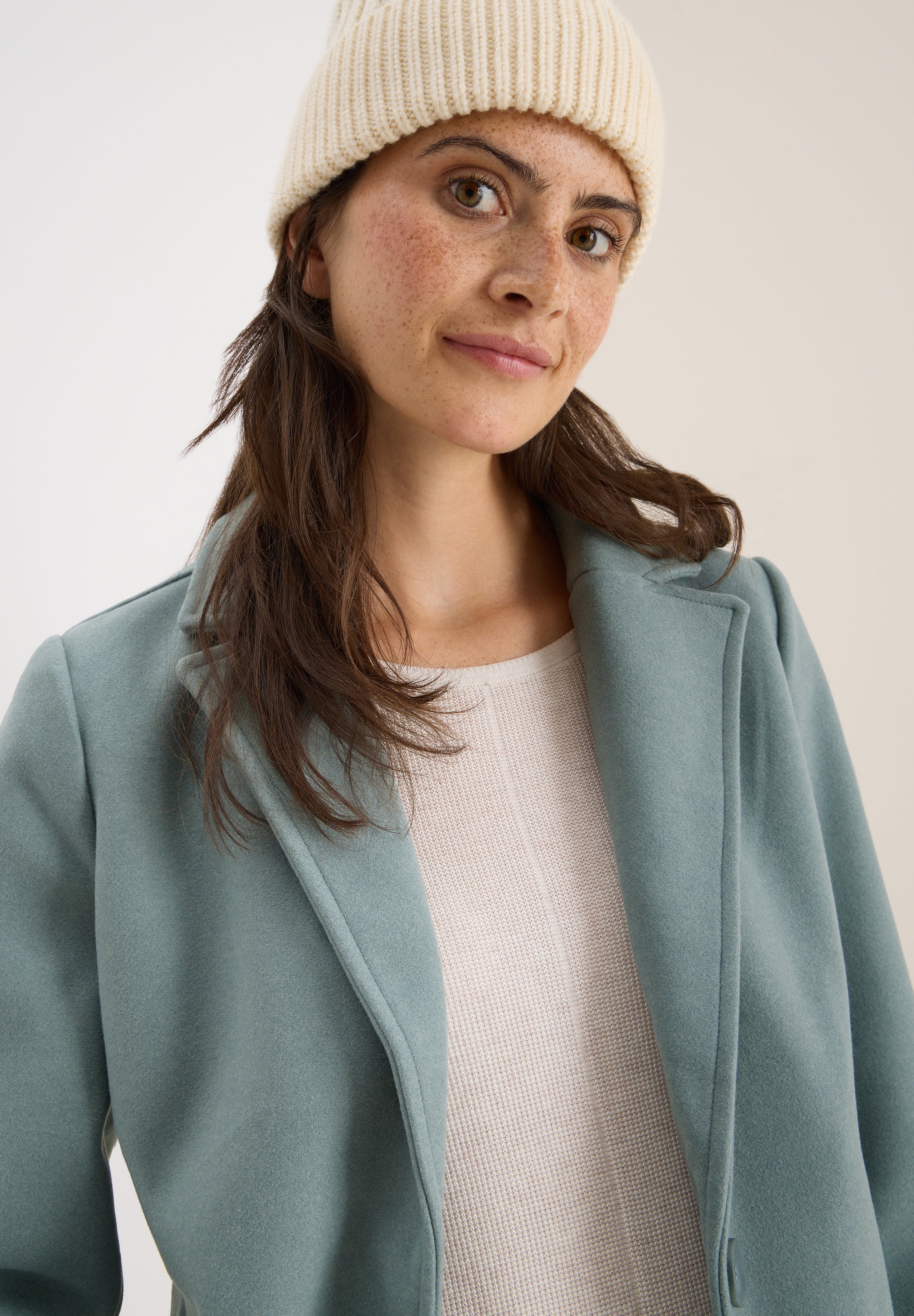 Woll-Optik Revers-Mantel