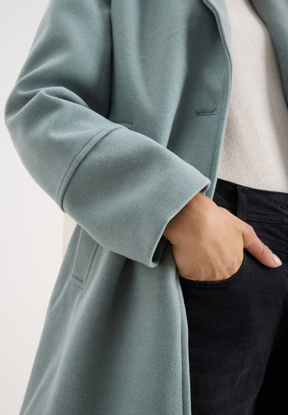 Woll-Optik Revers-Mantel