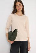 Shirt mit Rippstruktur und 3/4-Arm von Cecil