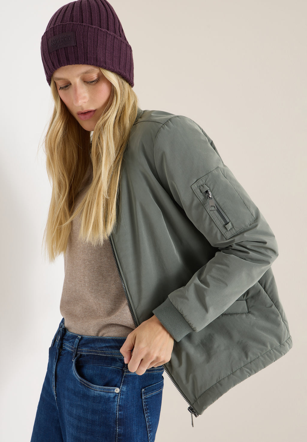 Strickmütze in Unifarbe