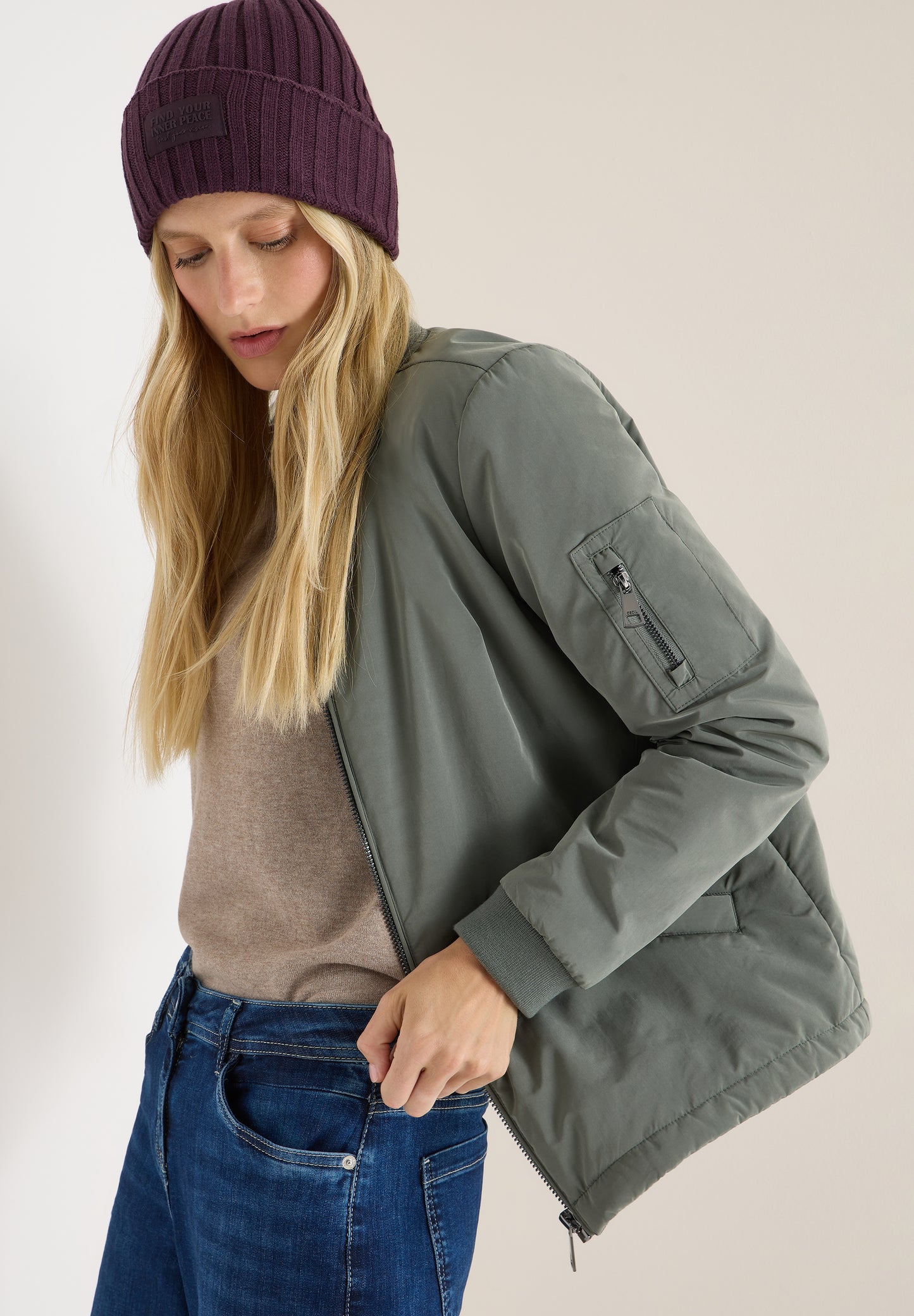 Strickmütze in Unifarbe