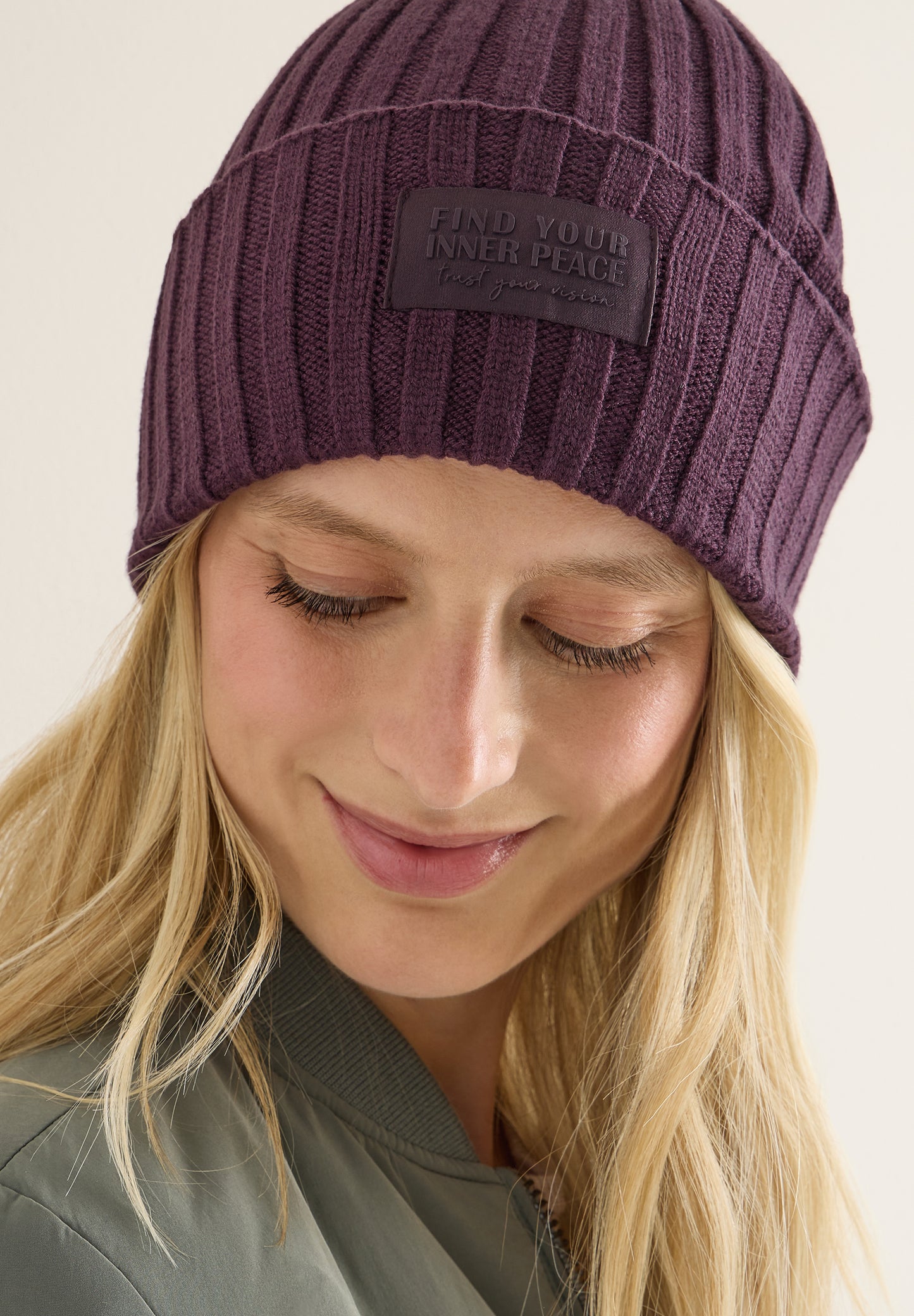 Strickmütze in Unifarbe