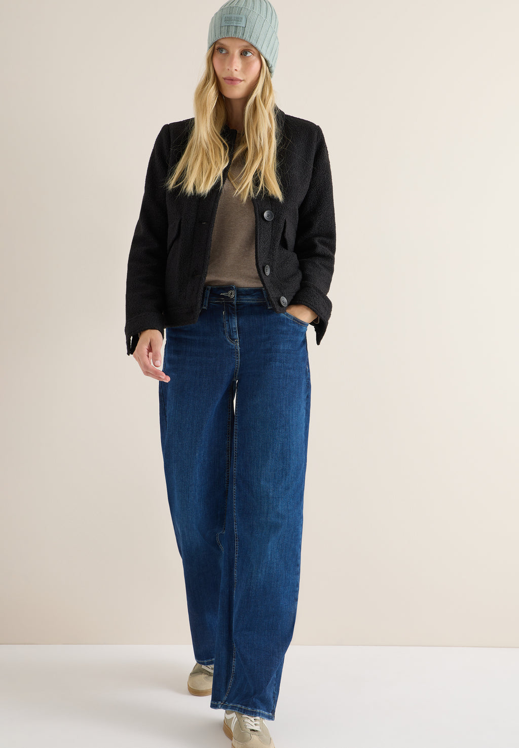 Strickmütze in Unifarbe