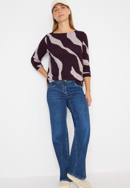 Gemustertes Federgarn Shirt