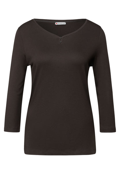 Basic Shirt mit Knopfdetail