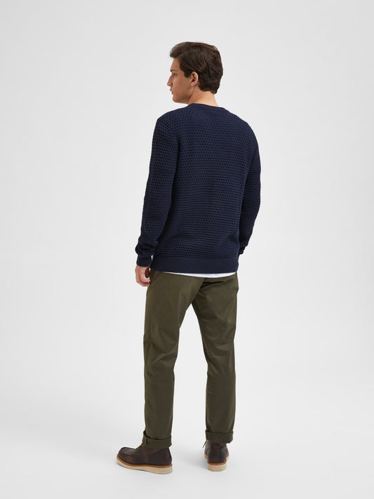 SLHREMYS LS KNIT ALL STU CREW NECK EX