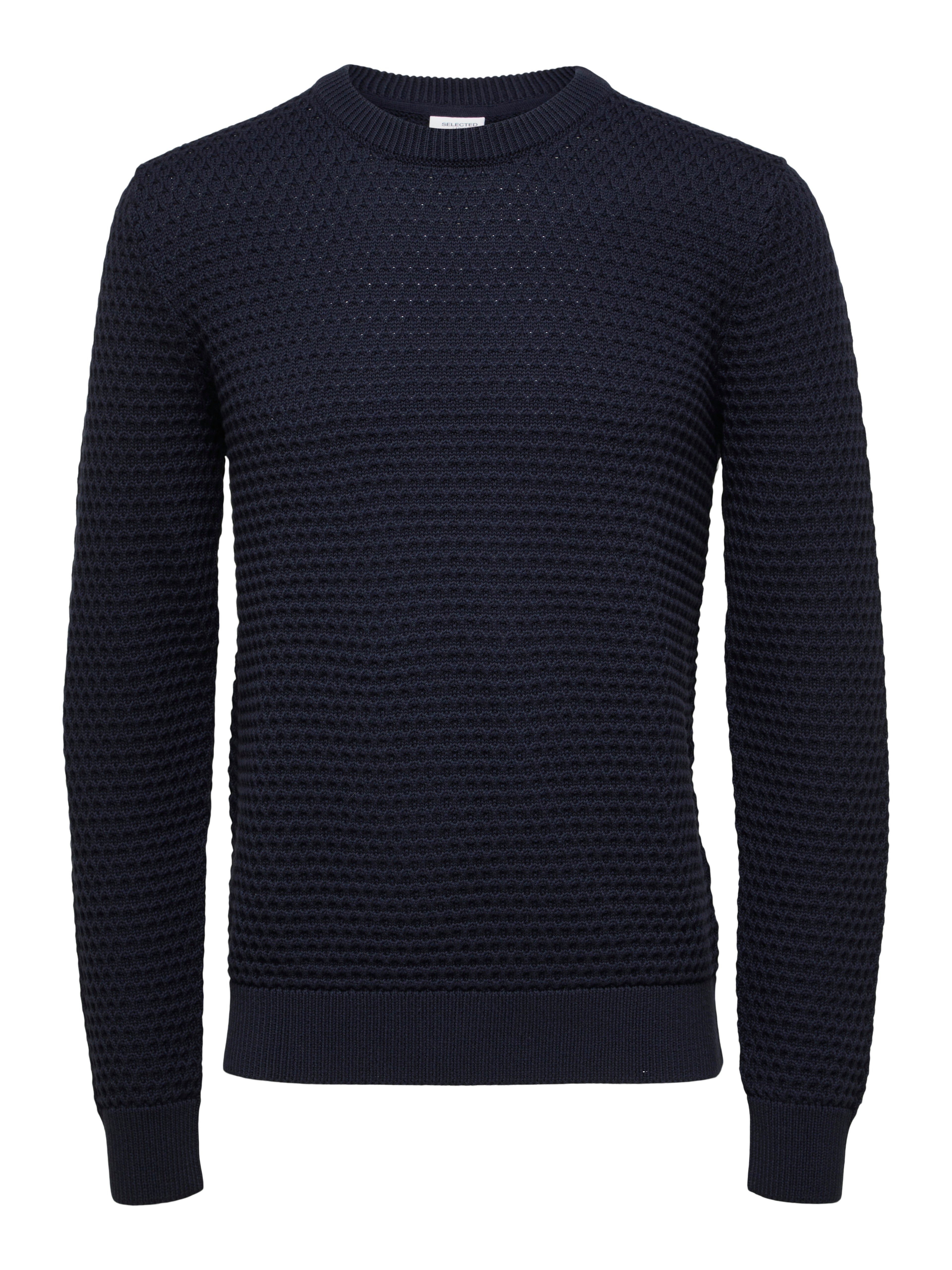 SLHREMYS LS KNIT ALL STU CREW NECK EX