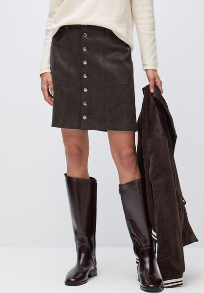 Veloursrock mit Knöpfen