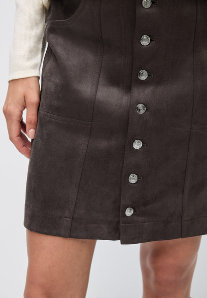 Veloursrock mit Knöpfen