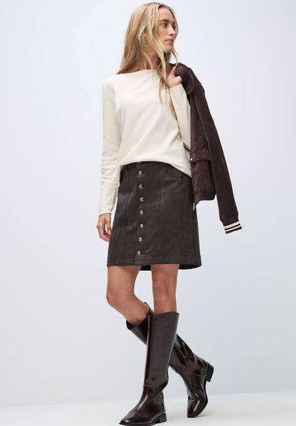 Veloursrock mit Knöpfen