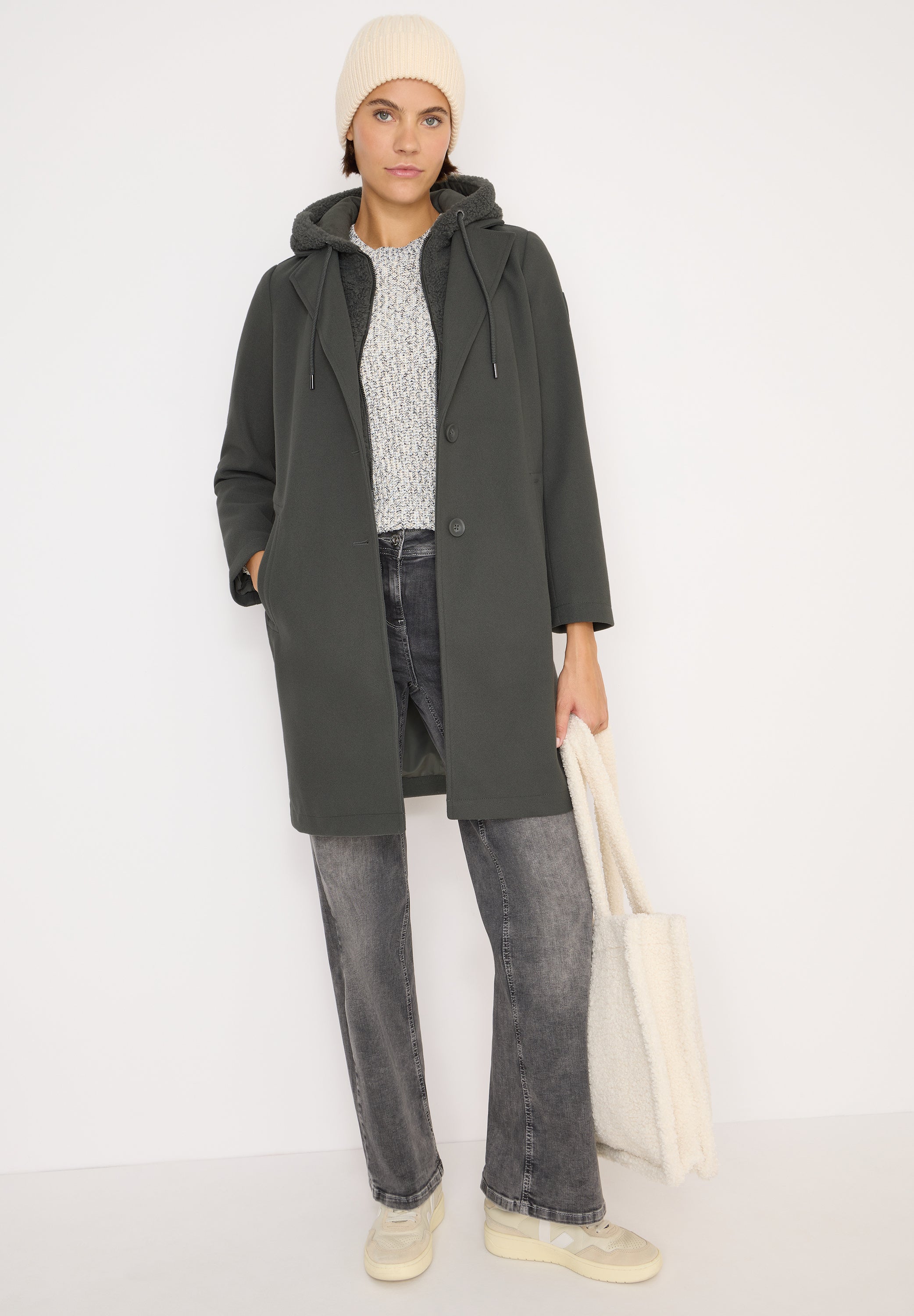 Mantel mit Teddy Inlay