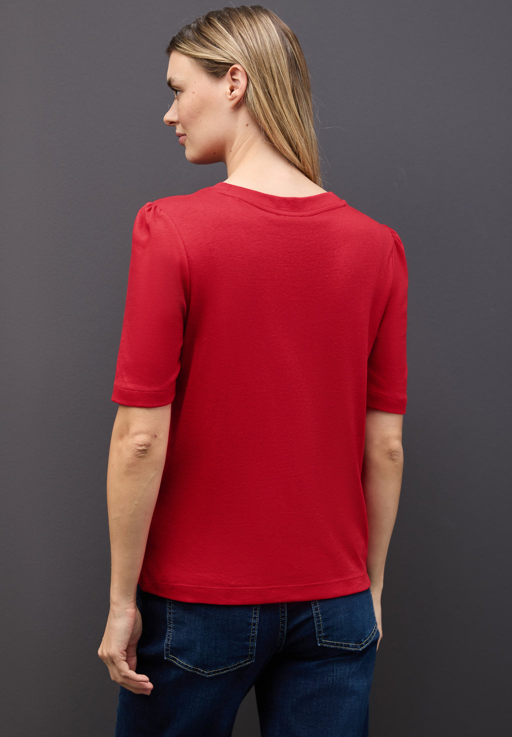 Basic T-Shirt mit Raffung