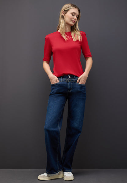 Basic T-Shirt mit Raffung