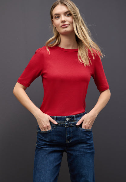 Basic T-Shirt mit Raffung