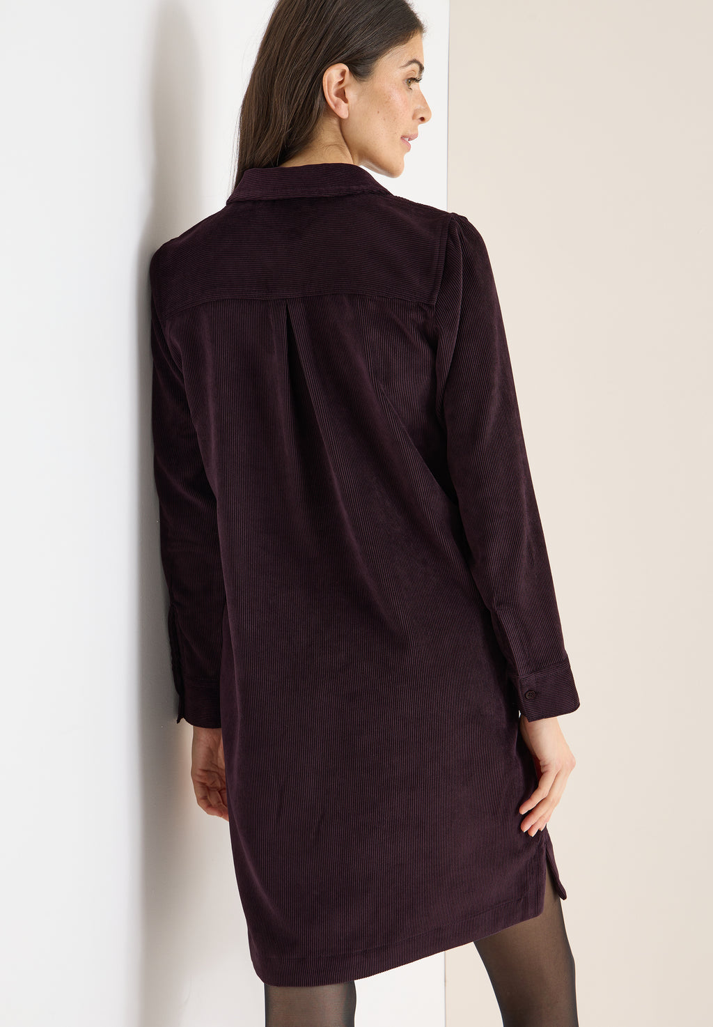 Cordkleid in Unifarbe