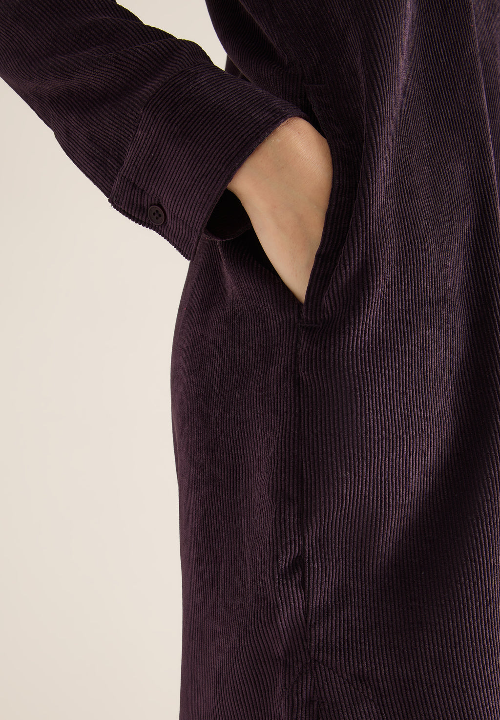 Cordkleid in Unifarbe