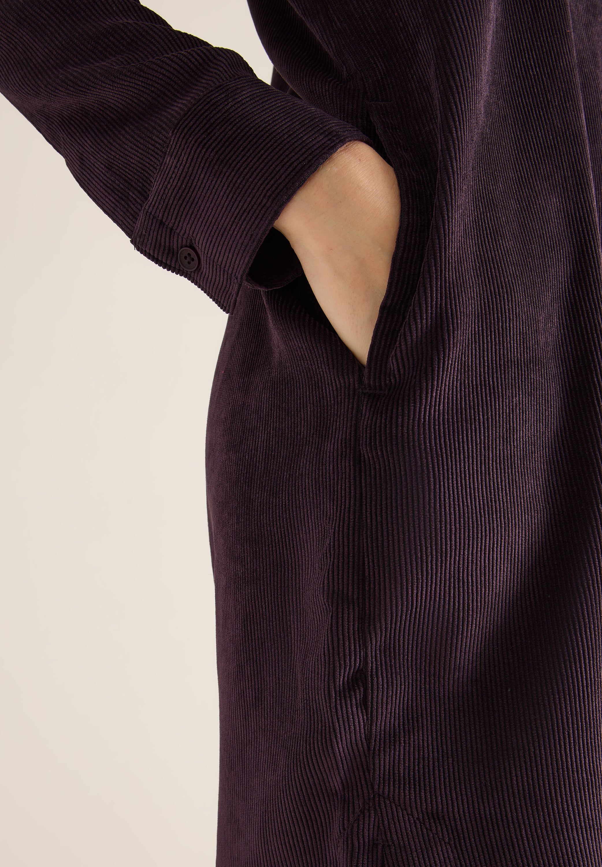Cordkleid in Unifarbe