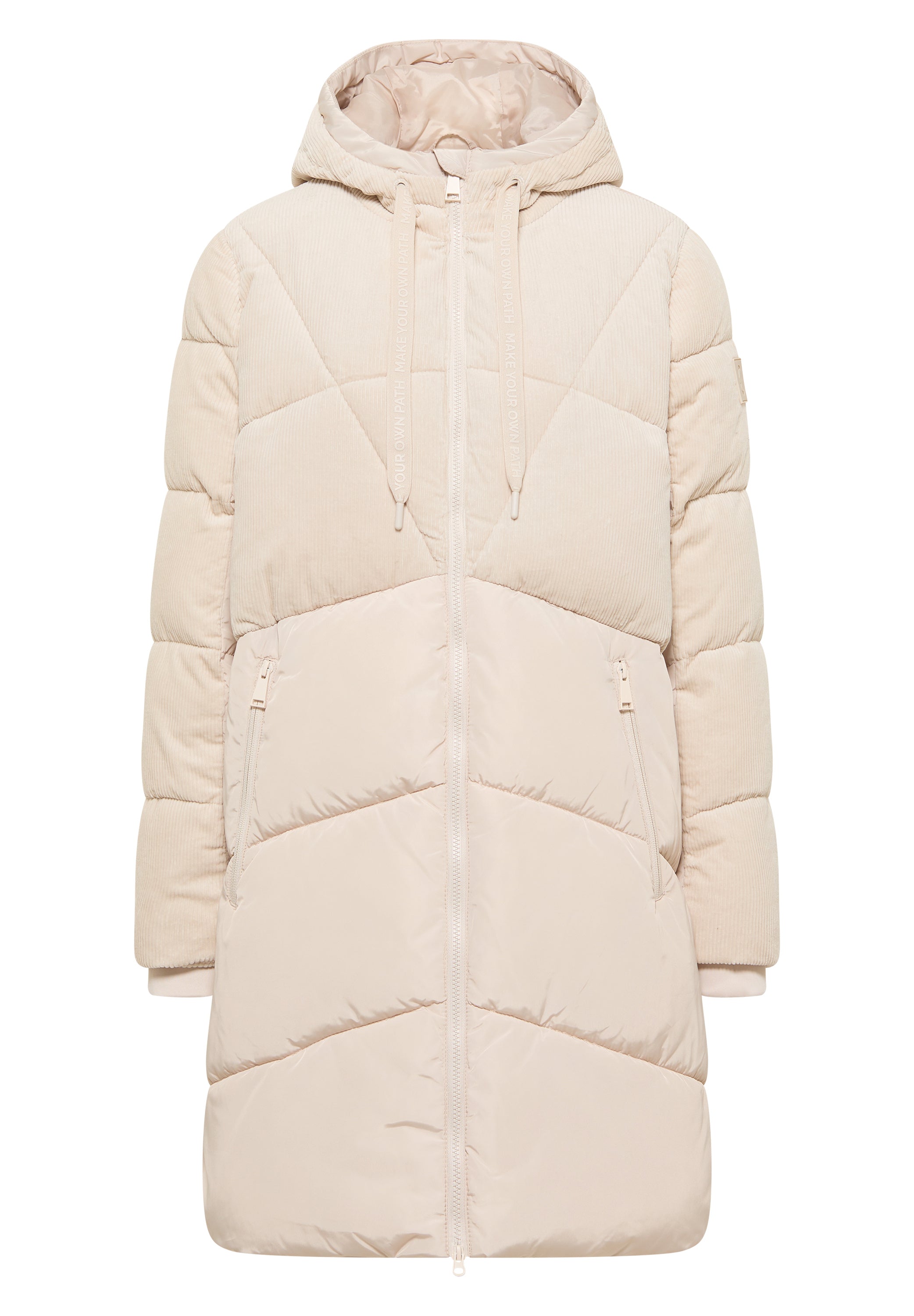 Puffer Mantel mit Cordmix