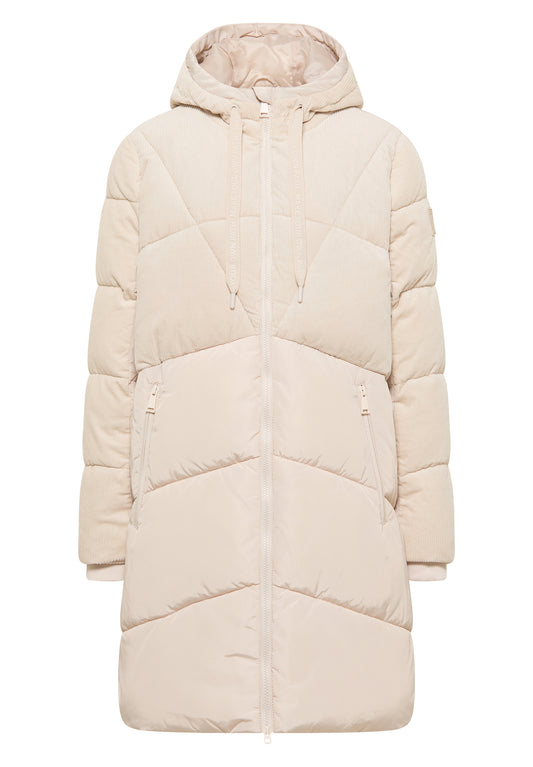 Puffer Mantel mit Cordmix