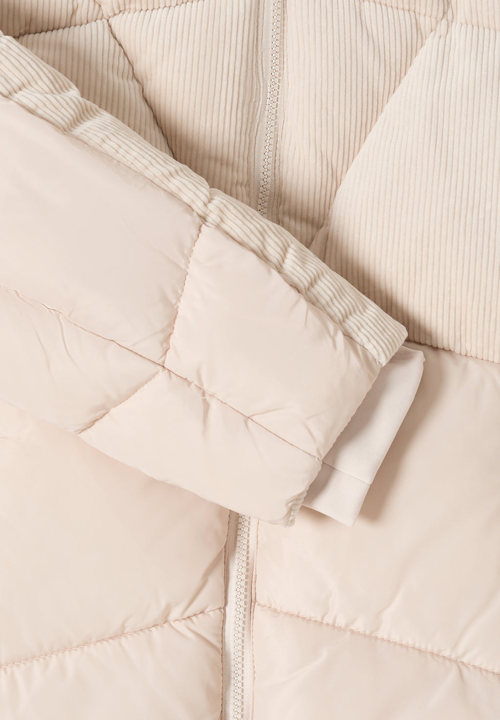 Puffer Mantel mit Cordmix