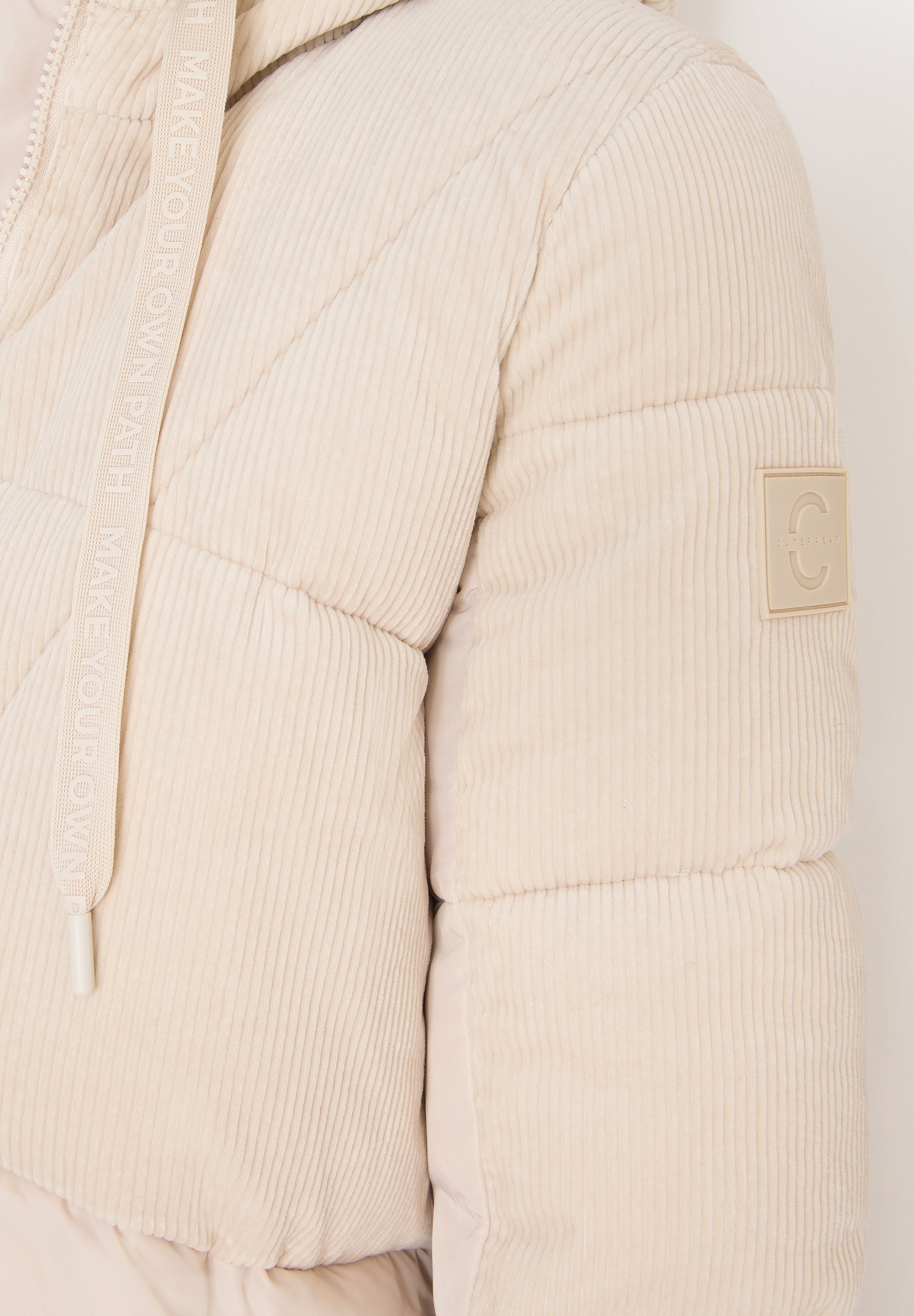 Puffer Mantel mit Cordmix