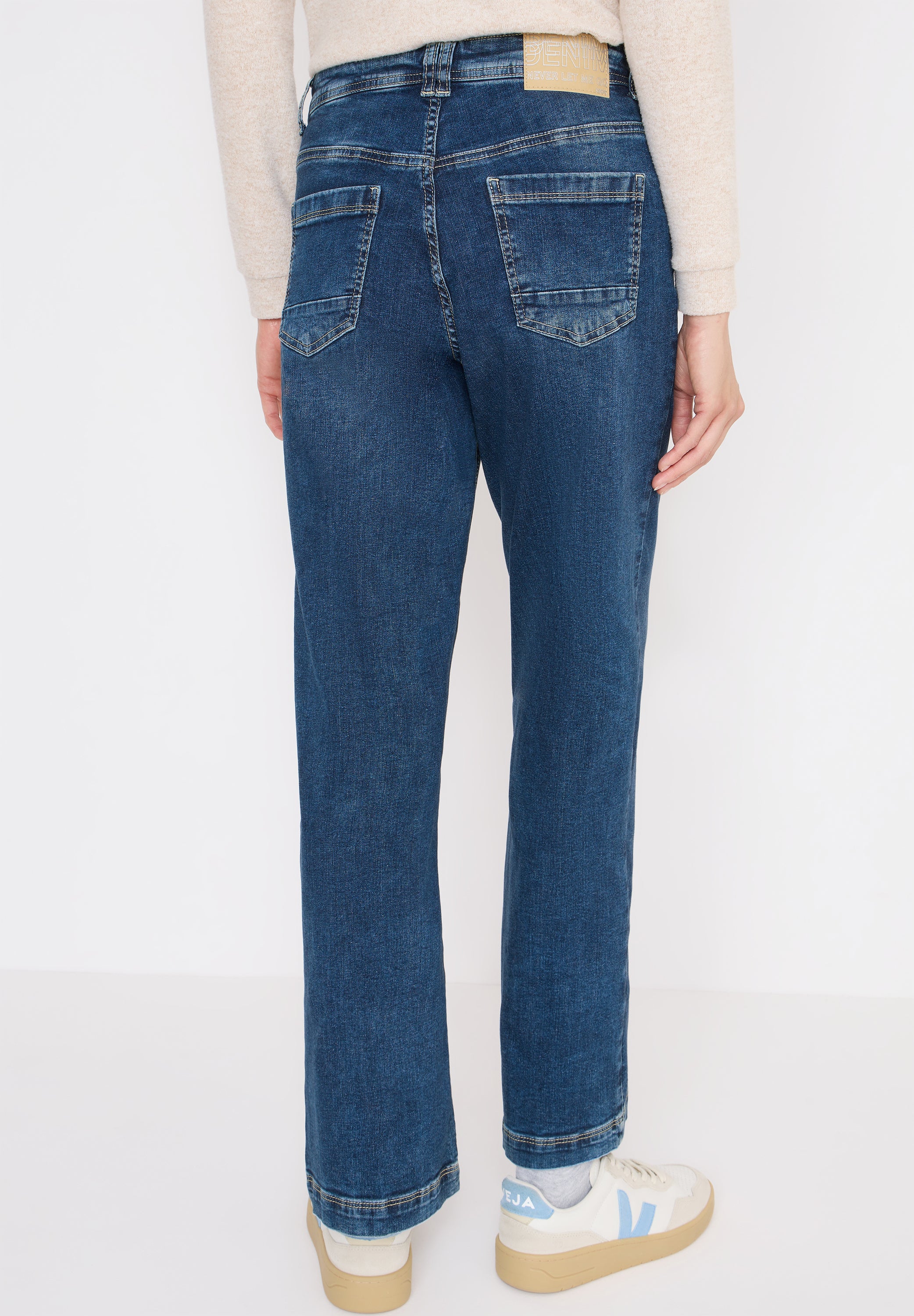 Wide Leg Patch Pocket Jeans