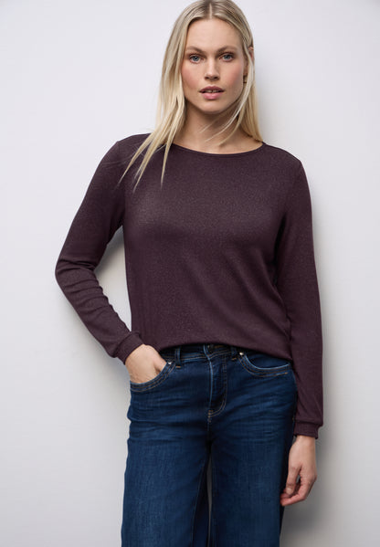 Glitzer Strick-Look Shirt