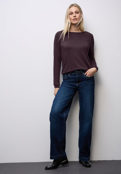 Glitzer Strick-Look Shirt