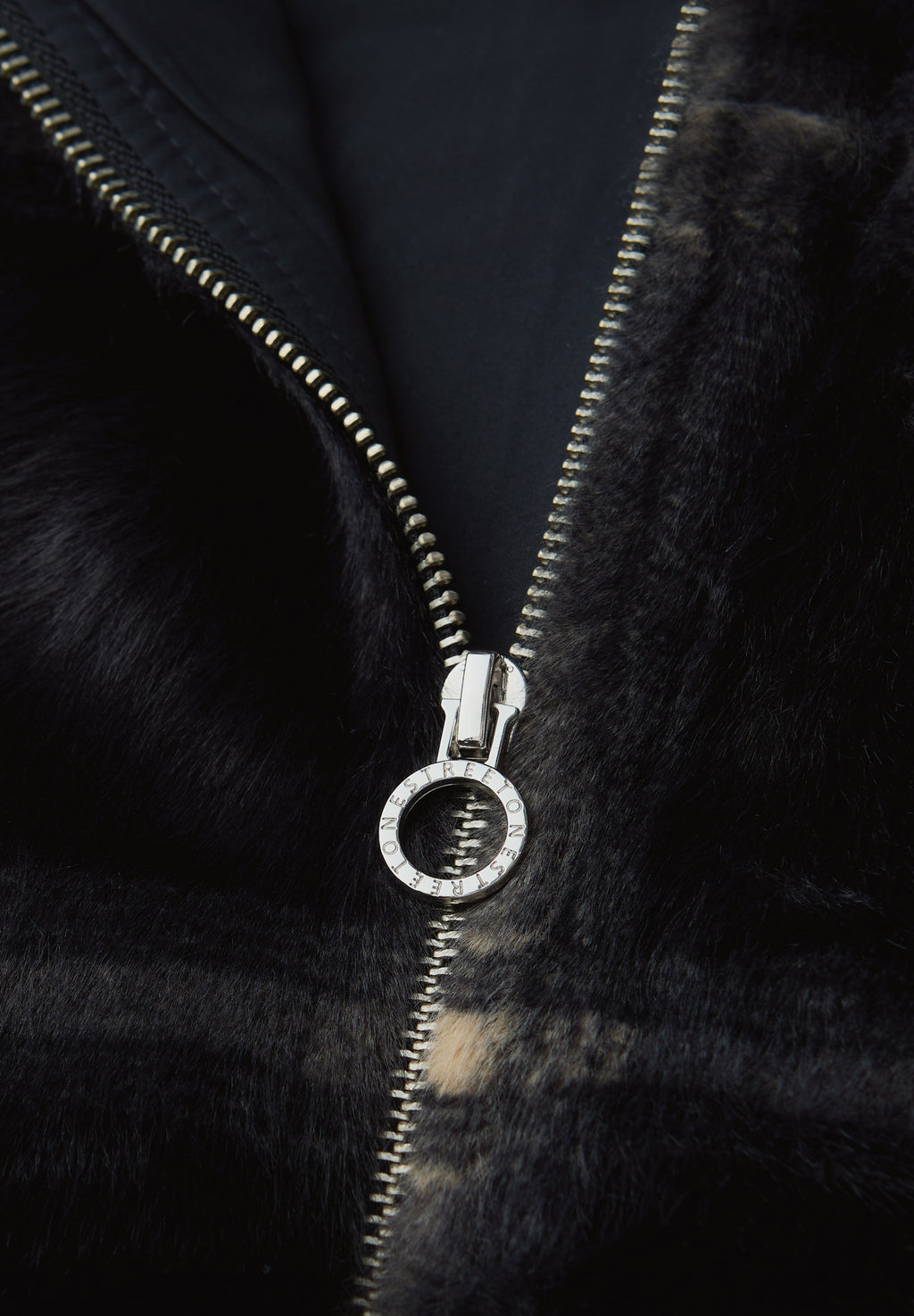 Karierte Fake Fur Jacke