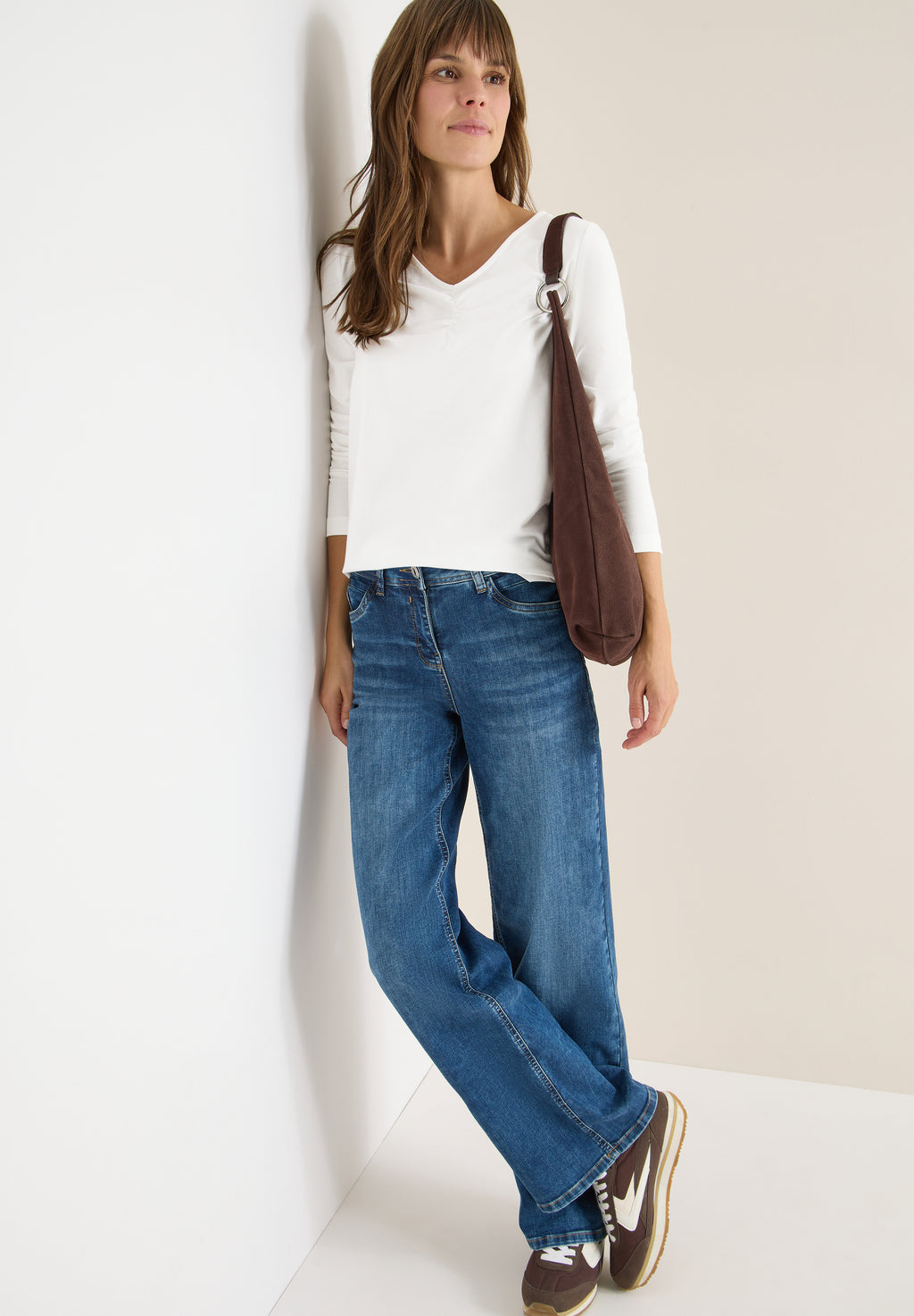 Basic Shirt mit Raffung