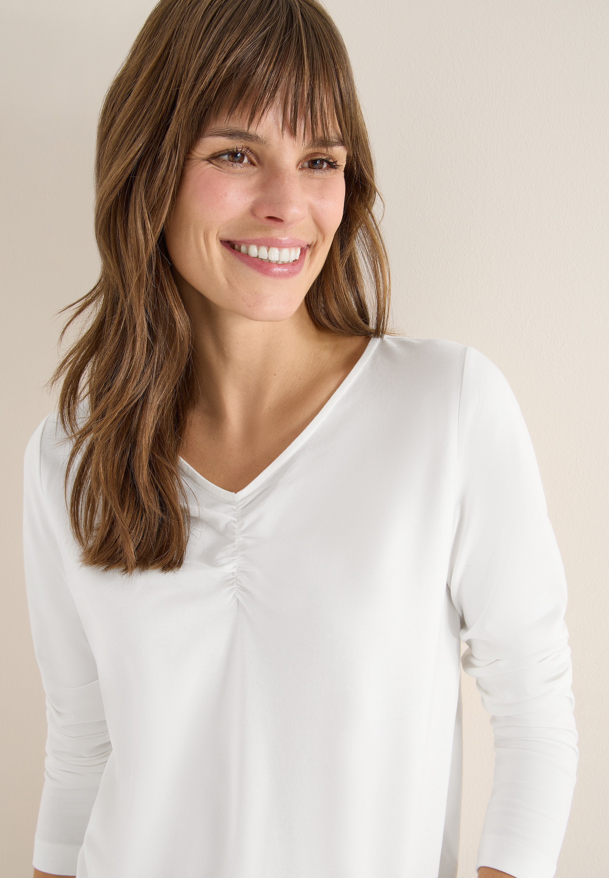 Basic Shirt mit Raffung